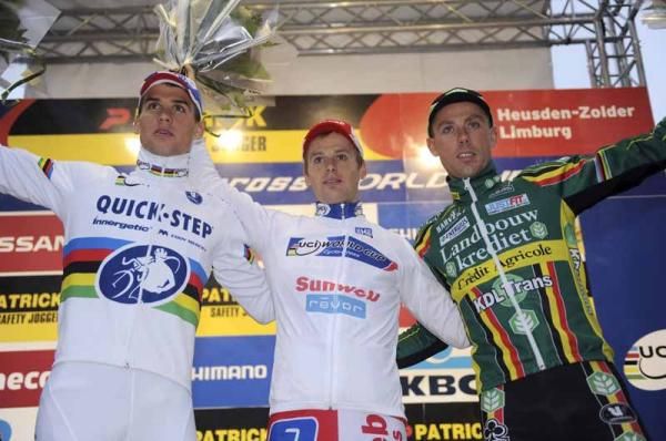 The Elite men's podium in Zolder