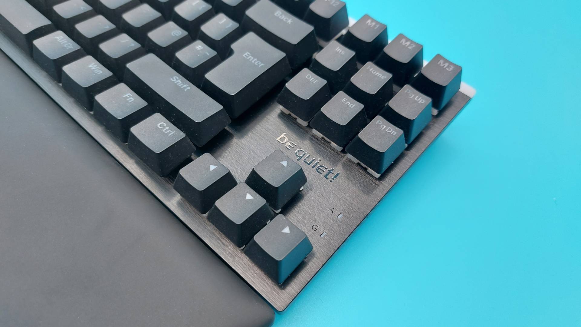 The Be Quiet Light Mount TKL wired mechanical gaming keyboard seen from various angles.