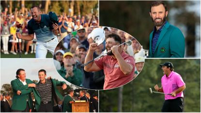 Five LIV Golfers celebrating winning The Masters