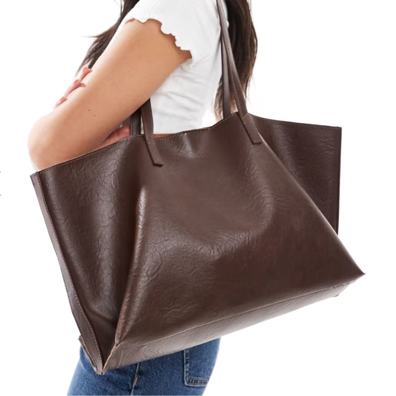 Glamorous , Textured PU Tote Bag