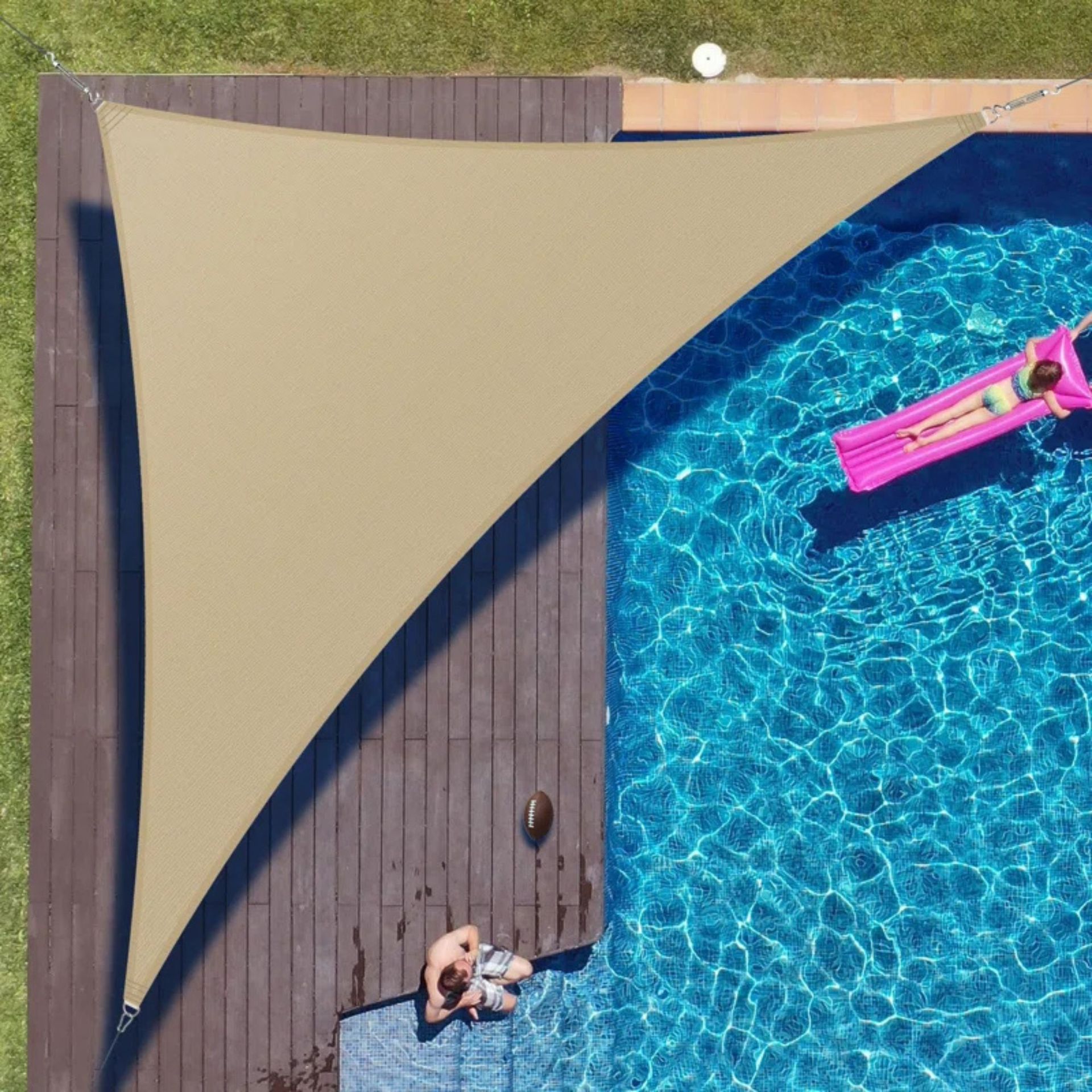 Triangle Sun Shade Sail With Hardware Kit Pack