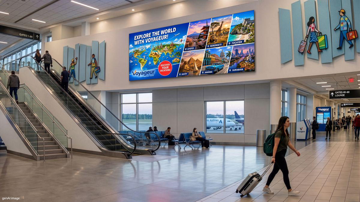 A new PPDS display in an airport. 