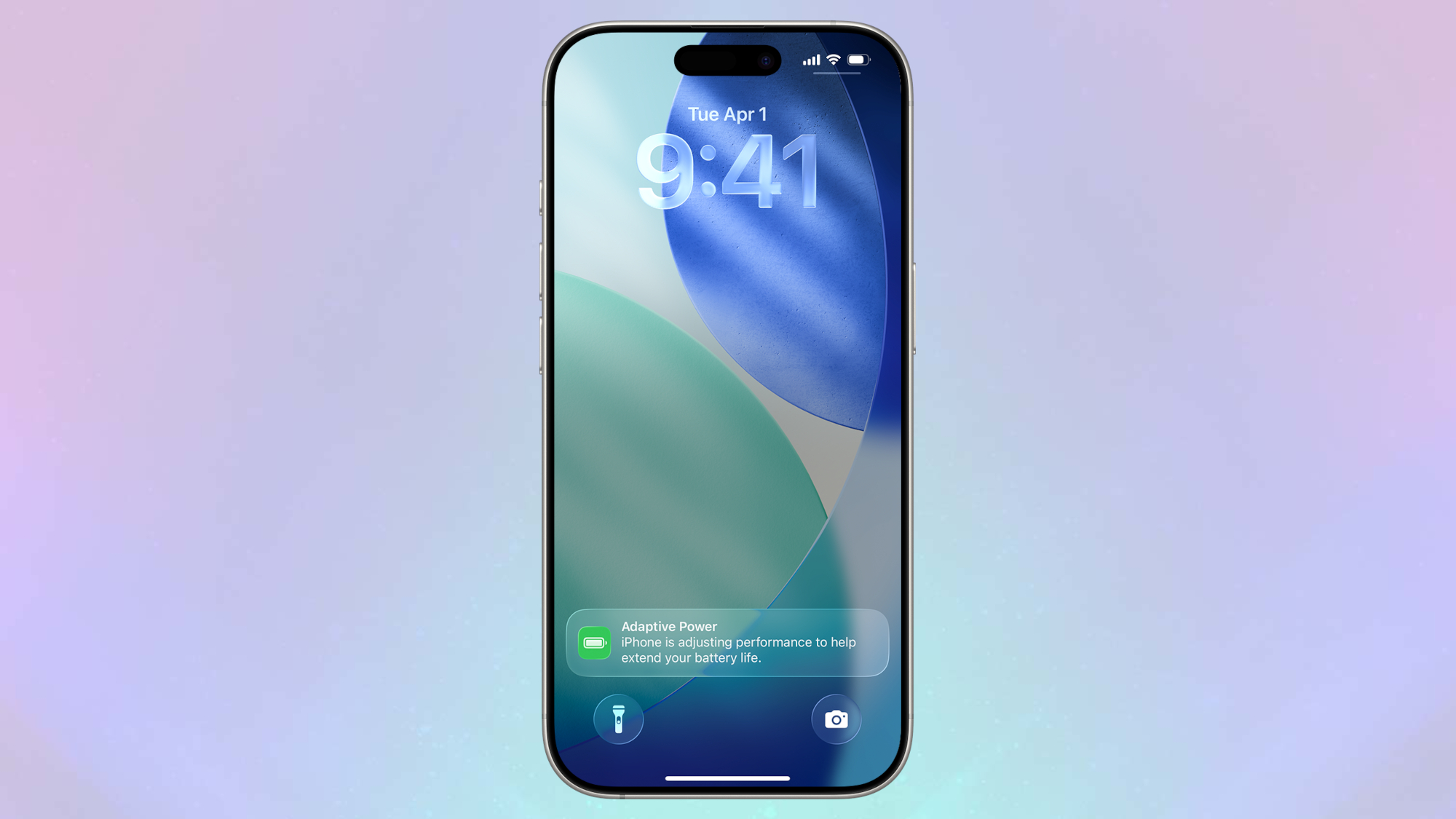 iPhone adaptive power notification on home screen
