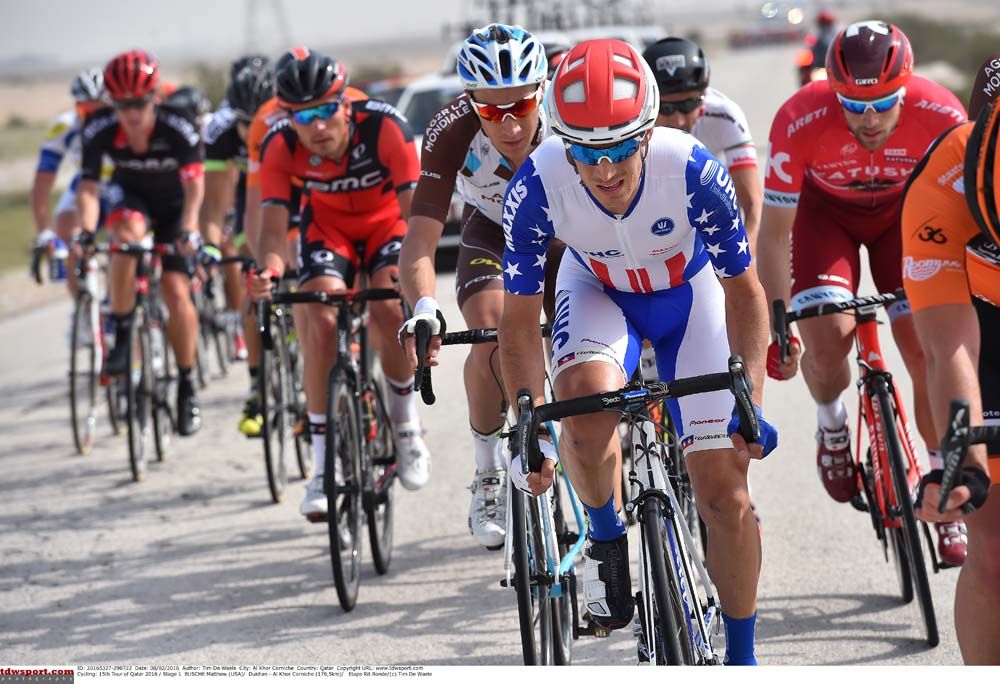 Matthew Busche (UnitedHealthcare) shows off the stars and stripes