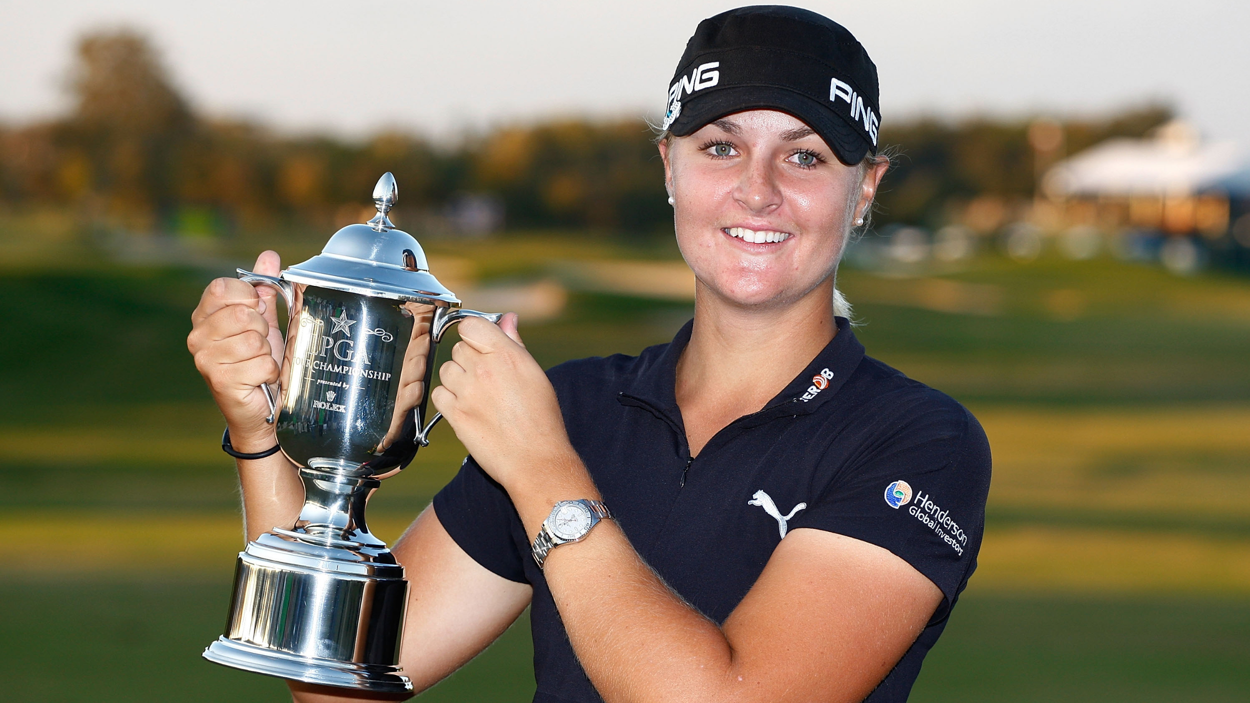 Anna Nordqvist with the LPGA Championship trophy