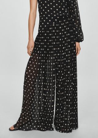 Polka-Dot Pleated Pants