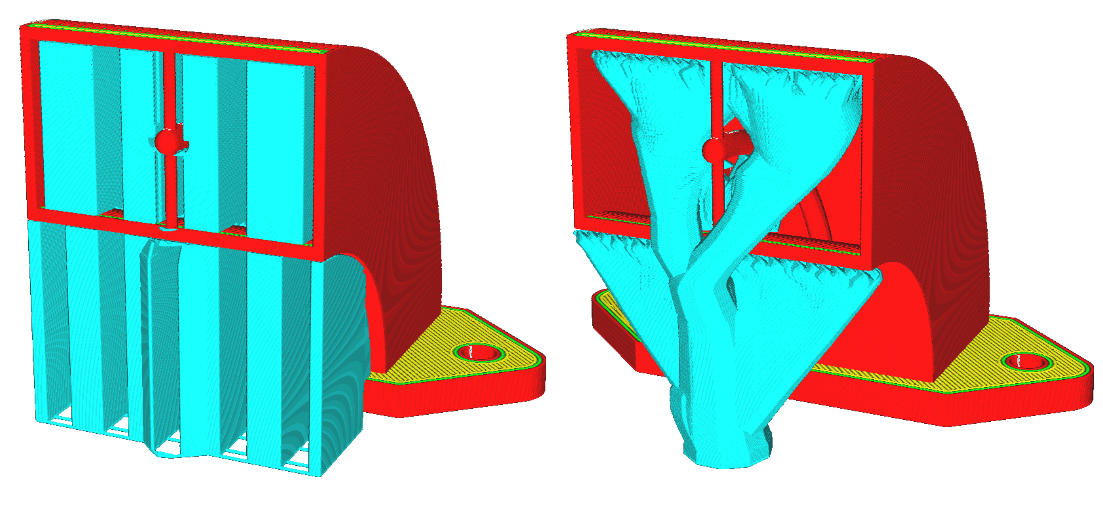 Entfernen Sie die 3D-Druckstützen