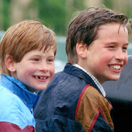 Princess Diana and her sons, Prince William  Prince Harry, go on the water ride at 'Thorpe Park' Amusement Park. 