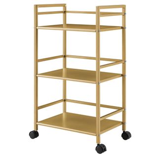 Gold bar cart with three shelves