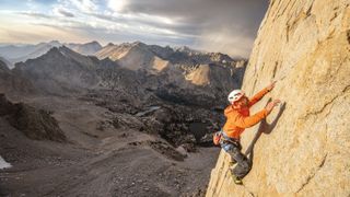Climber wearing the Patagonia Nano-Air Ultralight jacket
