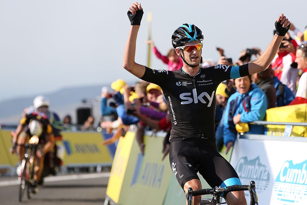 Wout Poels wins stage 5 of the 2015 Tour of Britain.