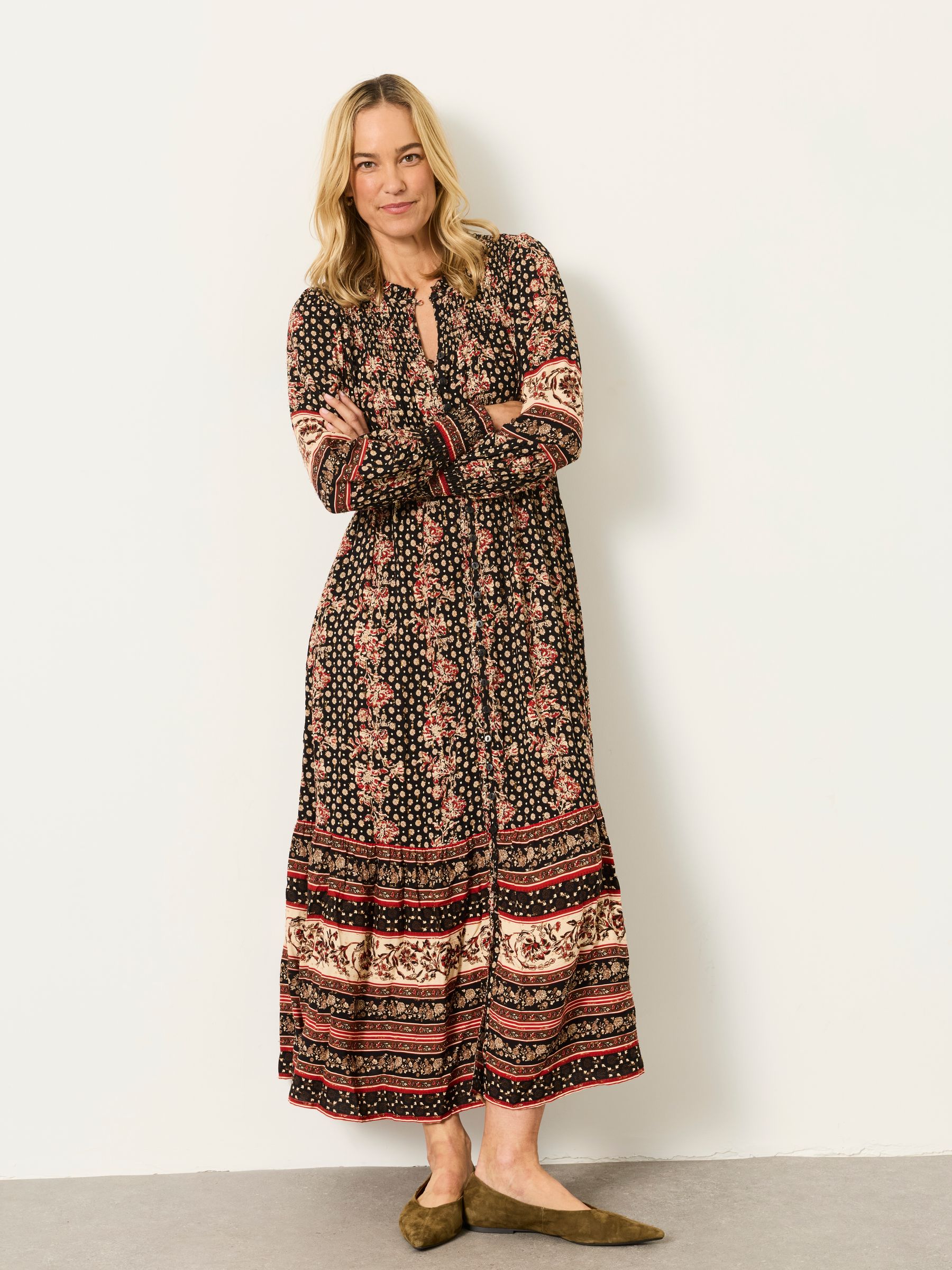 Isabella Black Floral Sparkle Maxi Dress - Size 6 S