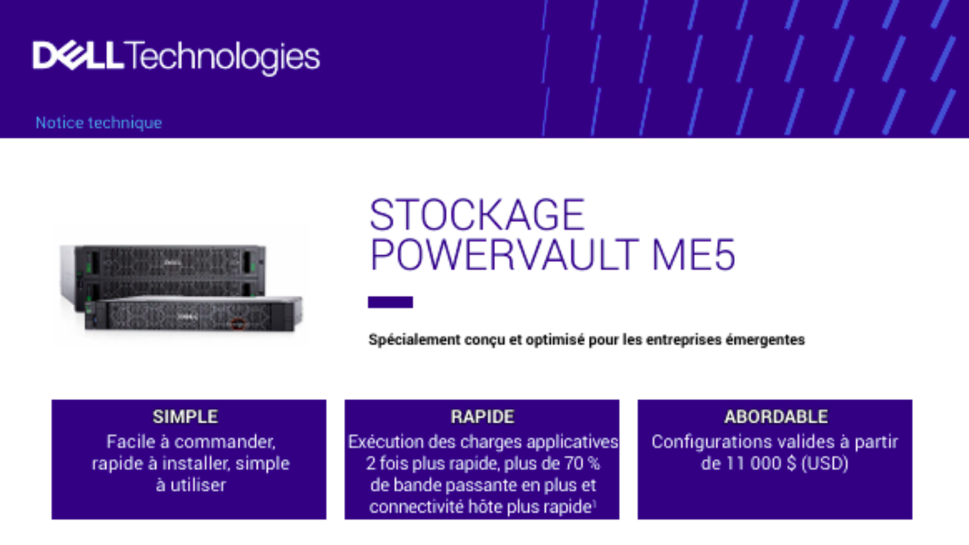Fiche technique de la solution de virtualisation PowerVault ME5
