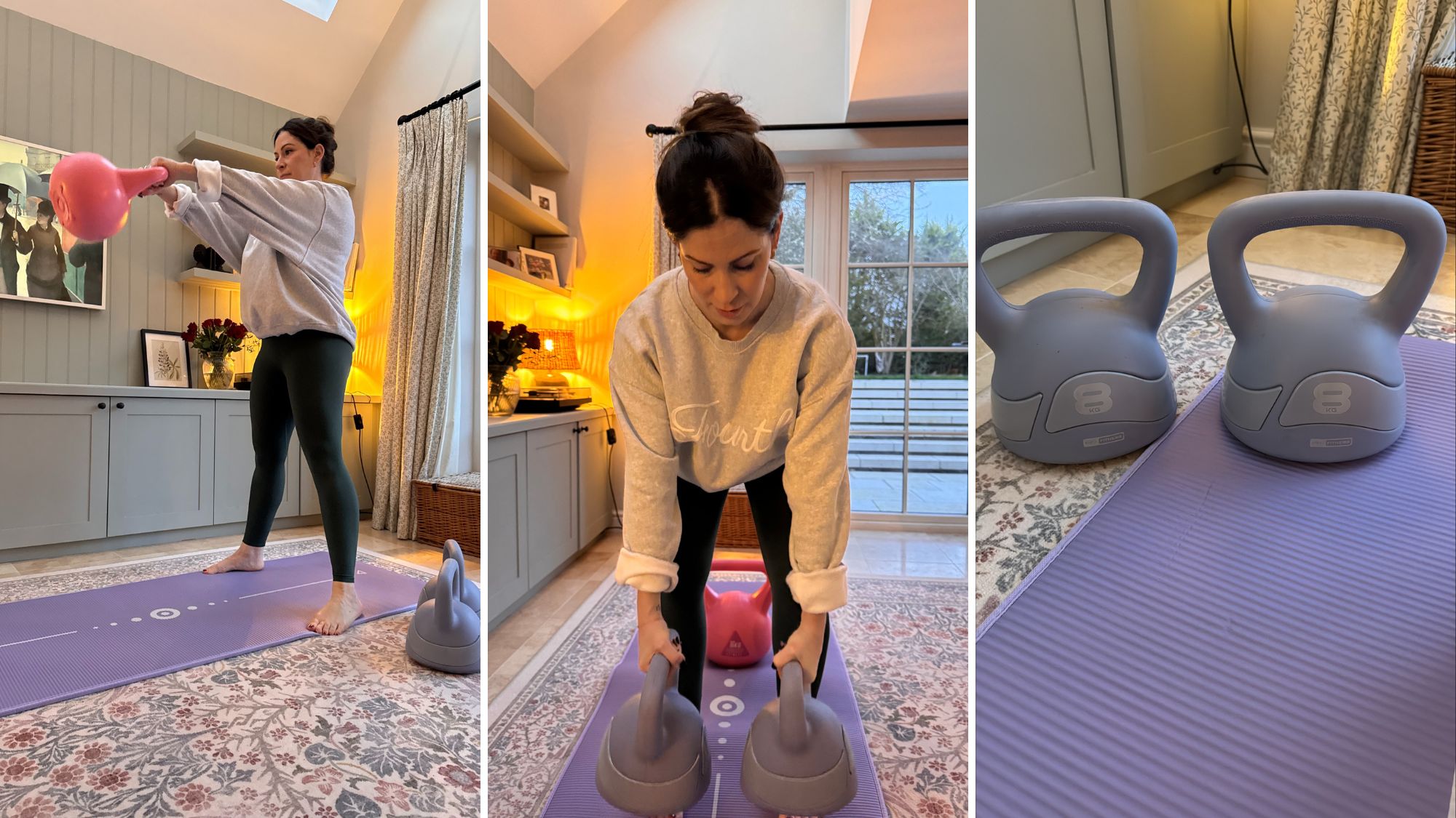 Health writer Anna trying the 7-7-7 kettlebell workout