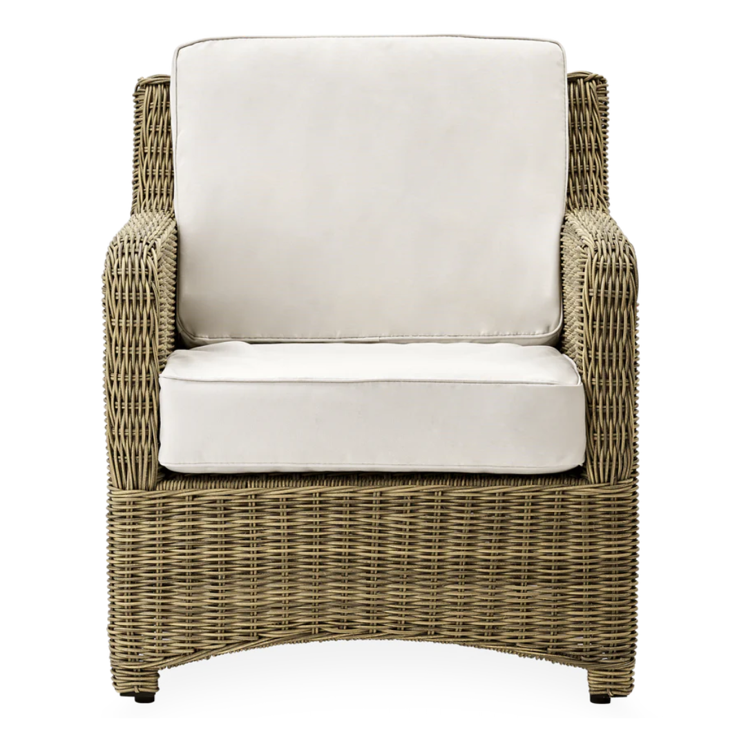 Alexa Rattan Performance Fabric Outdoor Armchair