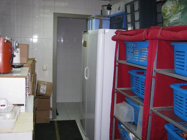 The kitchen area at the service course