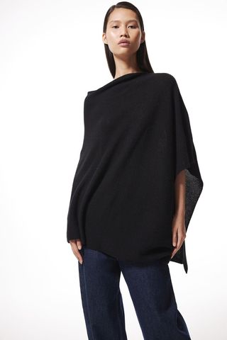 Fine-Knit Cashmere-Blend Poncho