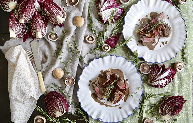 Fillet of beef with roasted radicchio