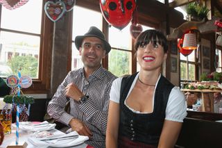 Pep Guardiola with wife Cristina Serra during Oktoberfest in 2013.
