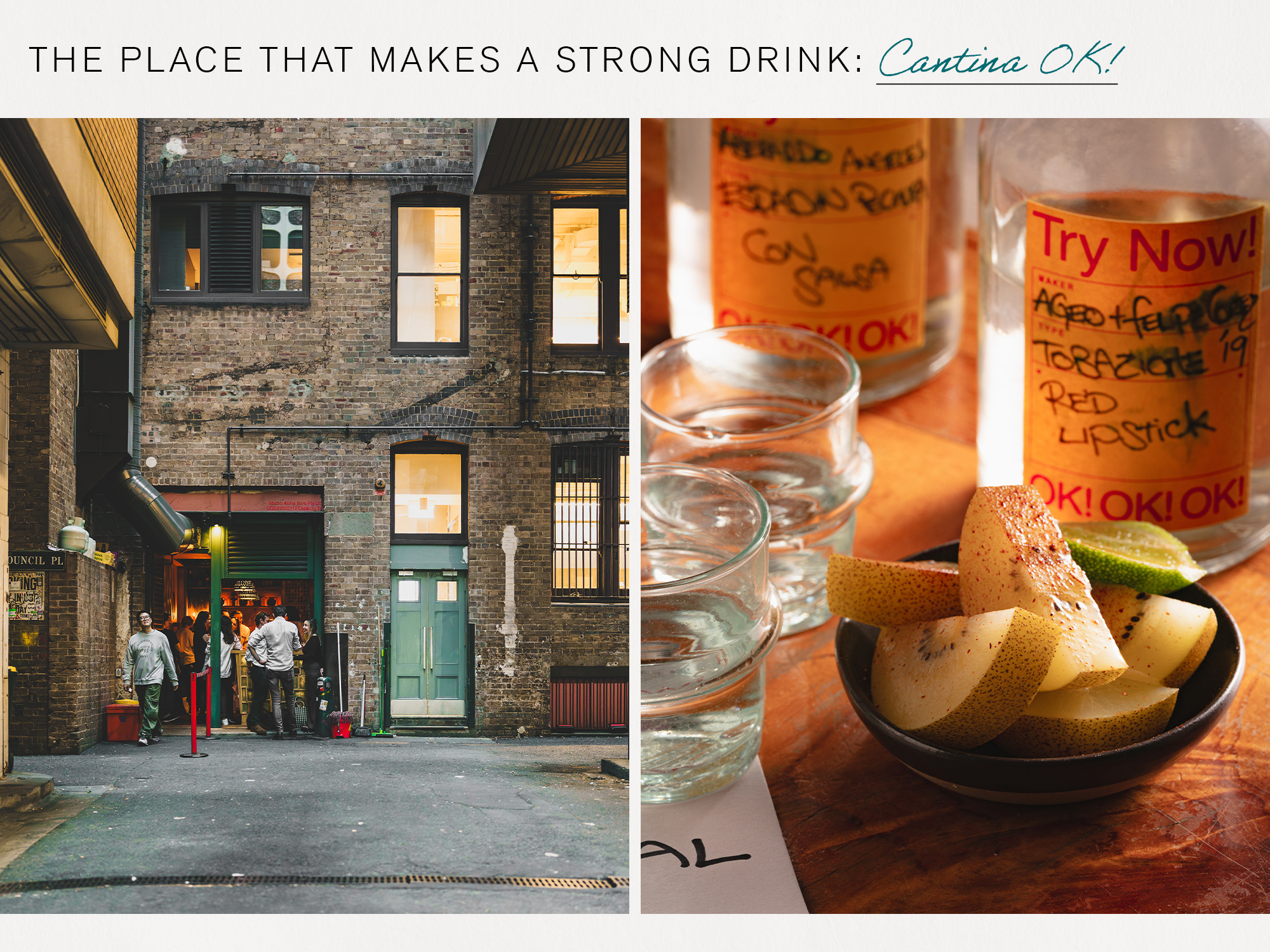 Collage of Cantina OK! in Sydney, Australia.