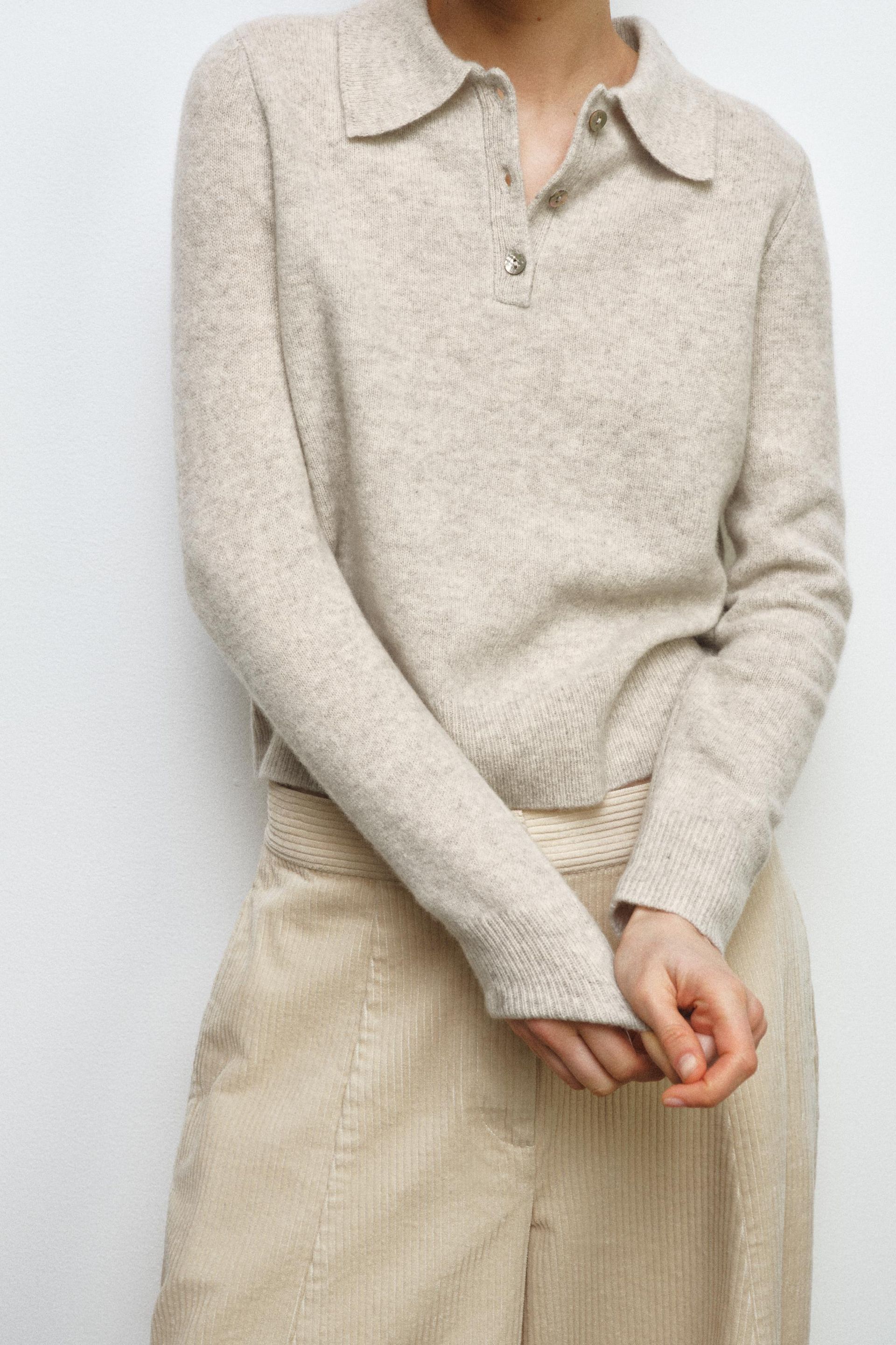 Plain 100% Wool Polo Shirt
