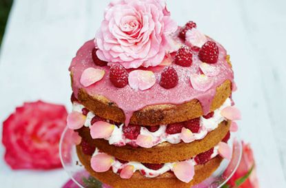 Rose and raspberry cake