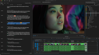 Video of woman's face being edited in Premiere Pro interface