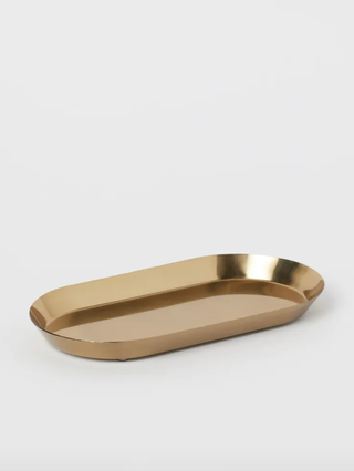 gold oval trinket tray