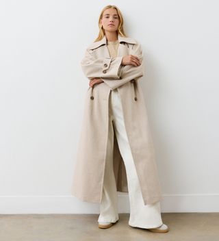 Adrianna Camel Longline Coat