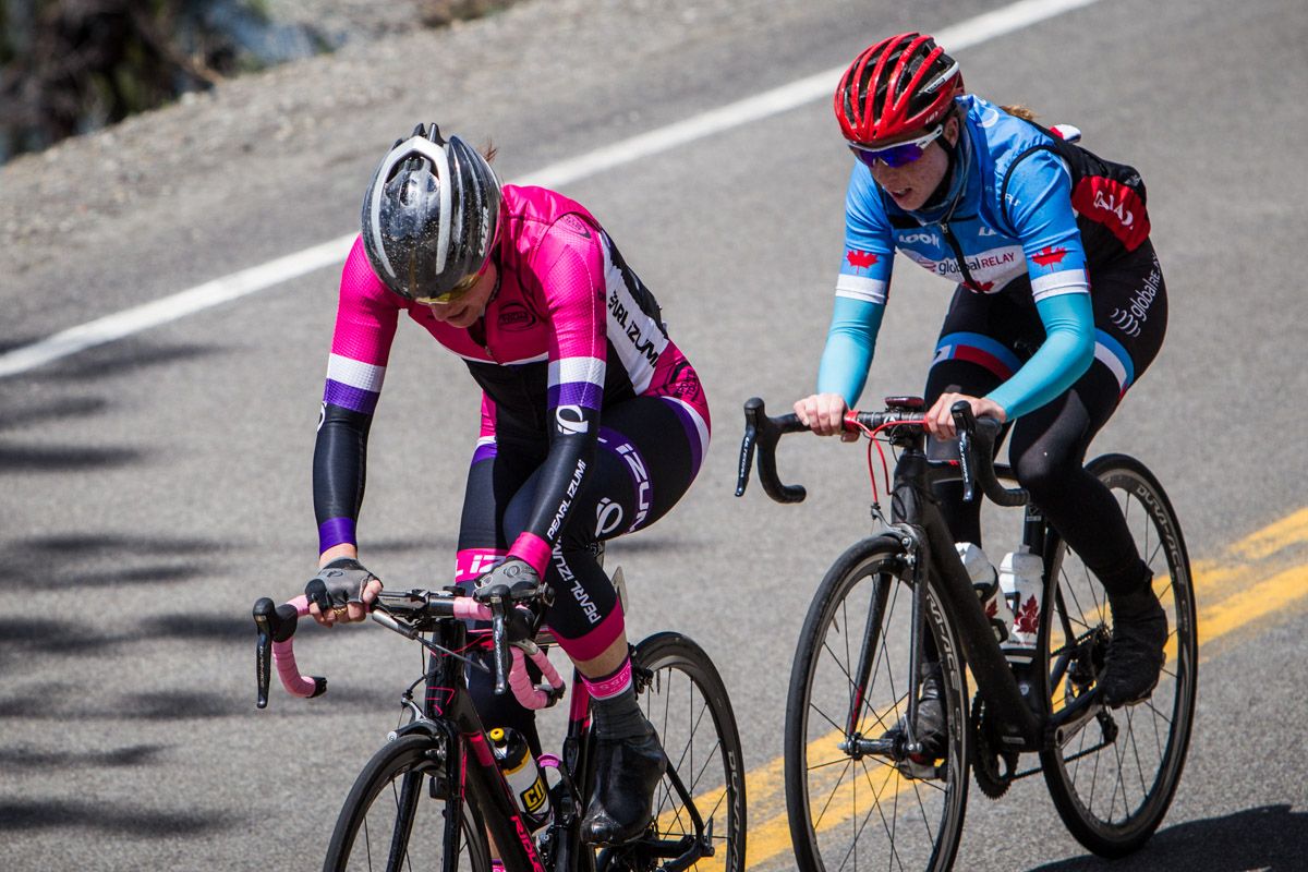 Sarah Storey (Pearl Izumi) leads on the final KOM