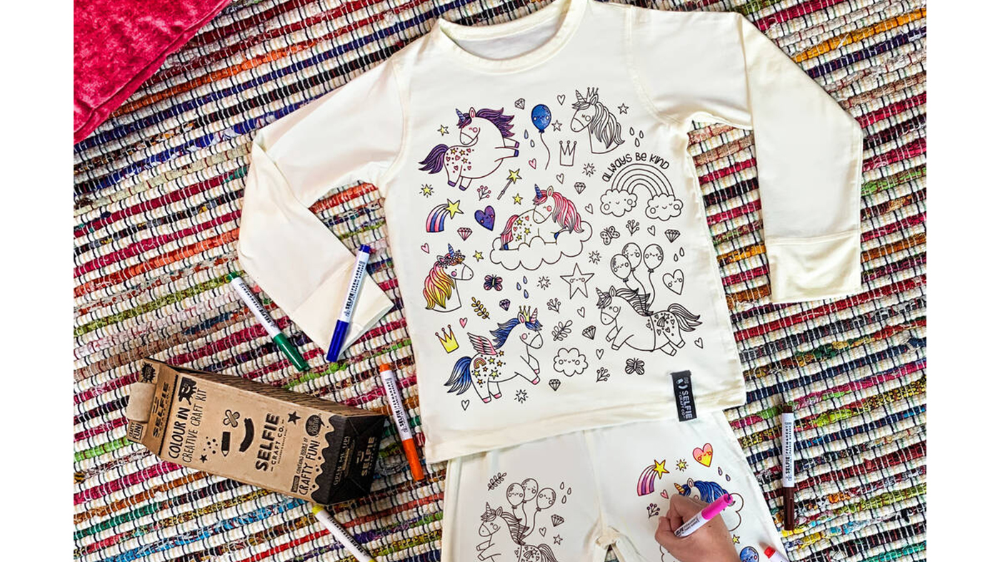 Personalised Unicorn Colour-In Children&amp;rsquo;s Pyjamas