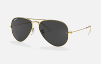 Aviator Classic, Polished Gold Frame with Black Lens, $163 | Ray-Ban