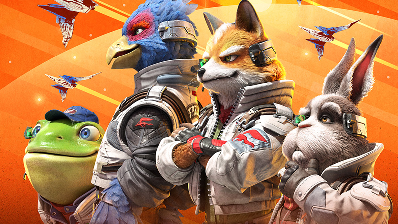 Star Fox character designs, cartoon animals in space costumes