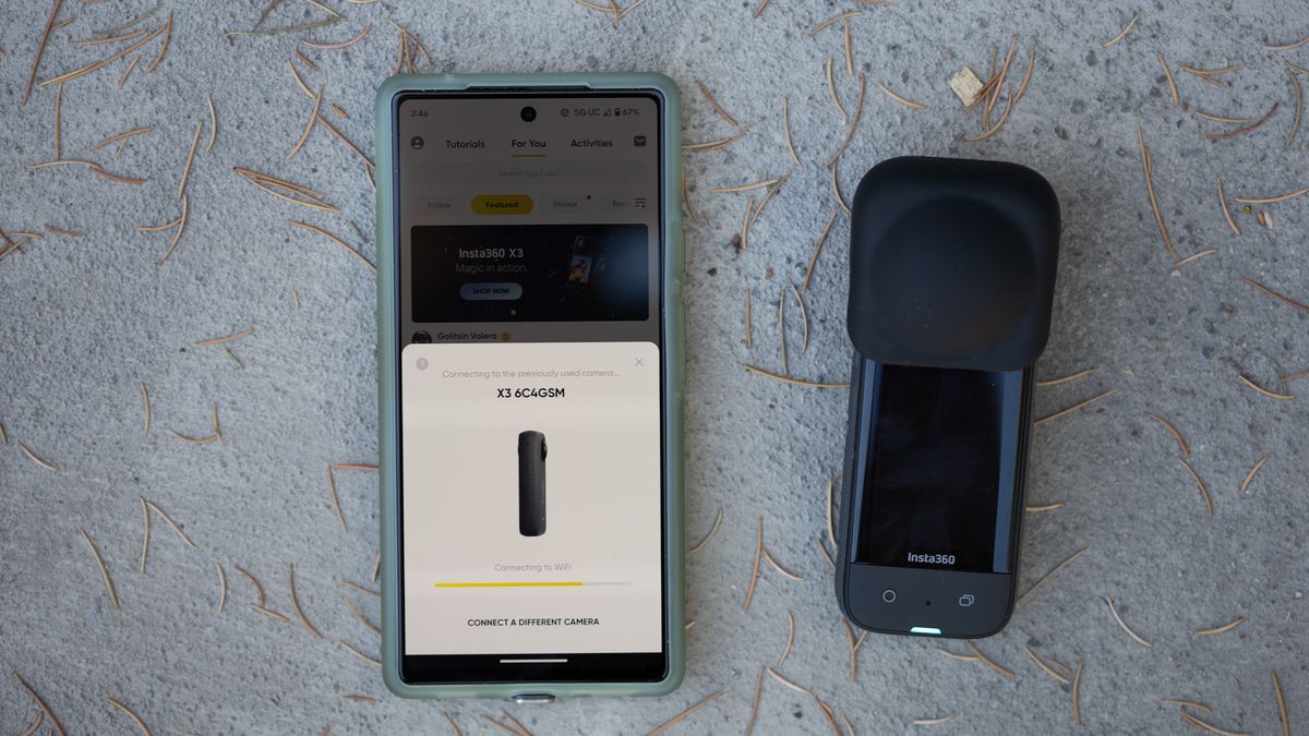 Insta360 X3 connecting to a phone