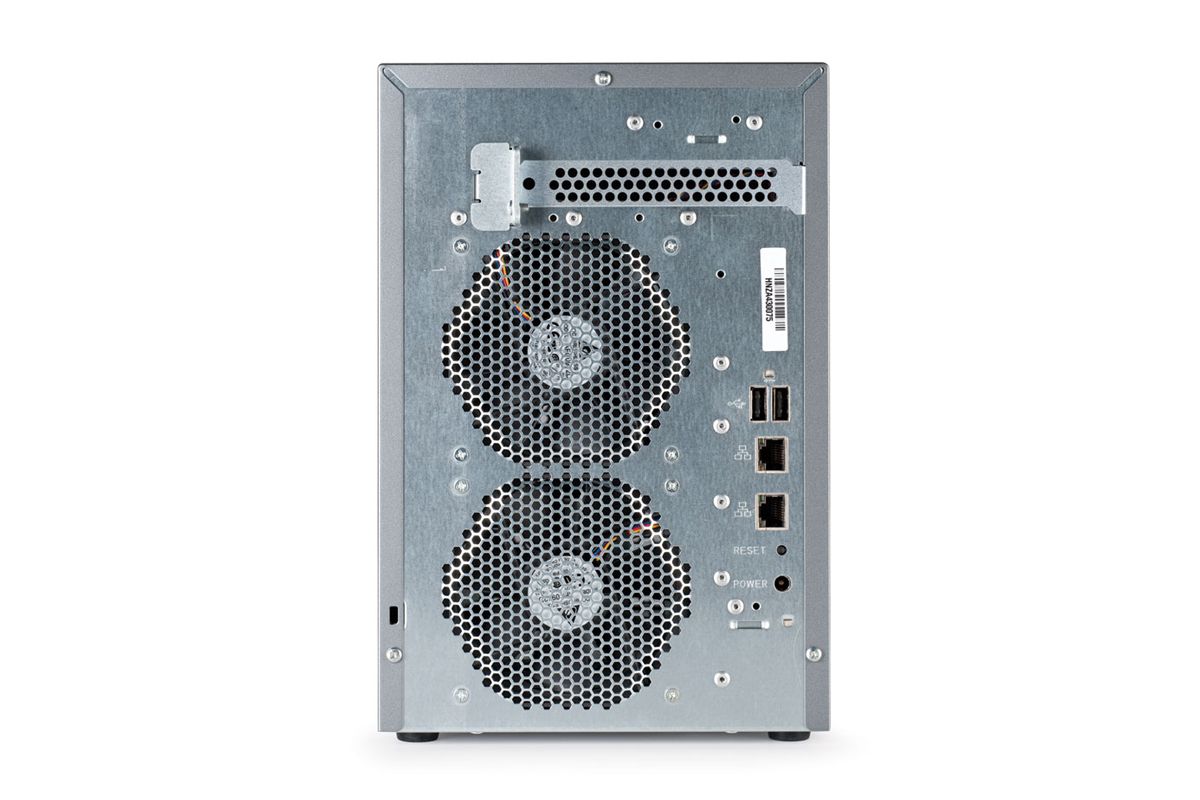 The rear of the Iomega StorCenter px6-300d.