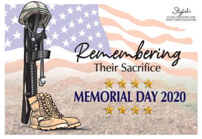 Editorial Cartoon U.S. Memorial Day sacrifice