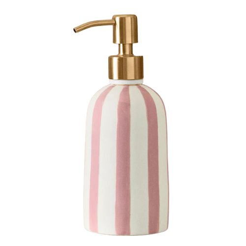 Anthropologie, Striped Ceramic Soap Dispenser