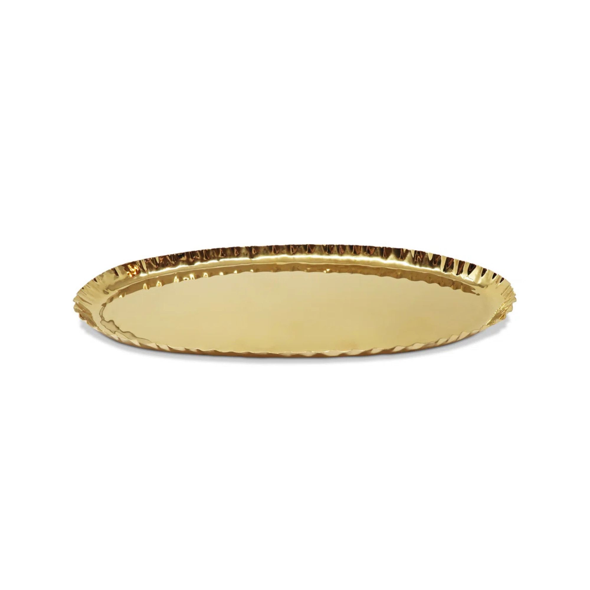 Everly Quinn Crushed Oblong Tray 17.5" L