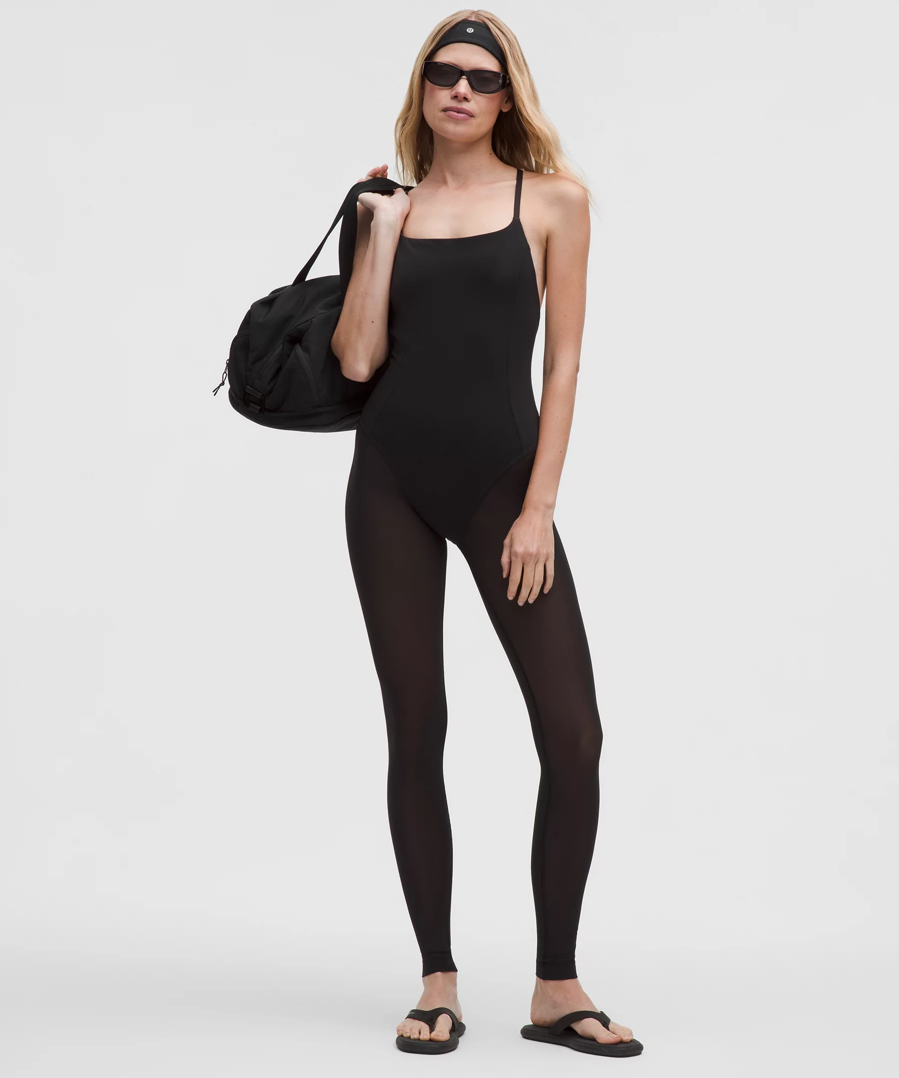 Nulu Mesh-Leg Bodysuit 28" - Black - 12