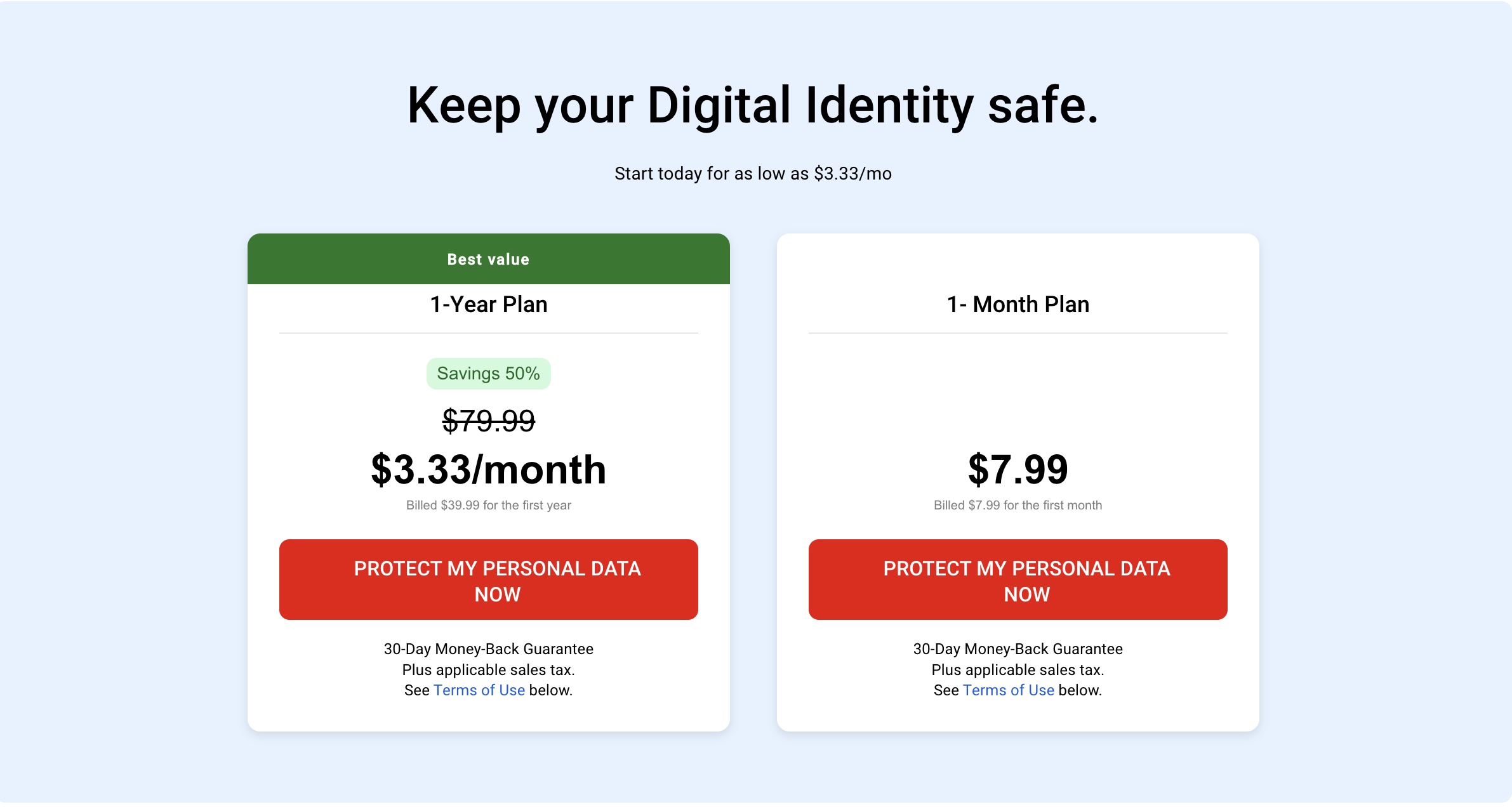 Bitdefender Digital Identity Protection prices as of July 2025