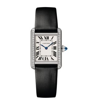 Cartier Stainless Steel and Diamond Tank Must Watch 22mm | Harrods Uk