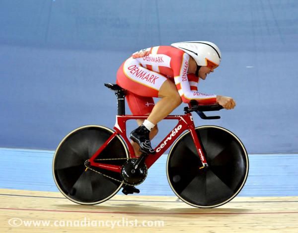 Lasse Norman Hansen (Denmark) in full flight in the kilometre.