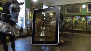 An iPad in a museum