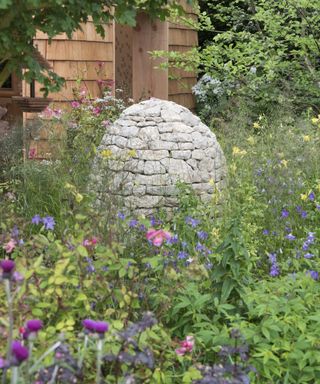 stone cairn in Harris Bugg Studio garden design