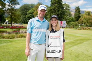 Peter and Chloe Wilson during the 2018 ISPS Handa New Zealand Golf Open