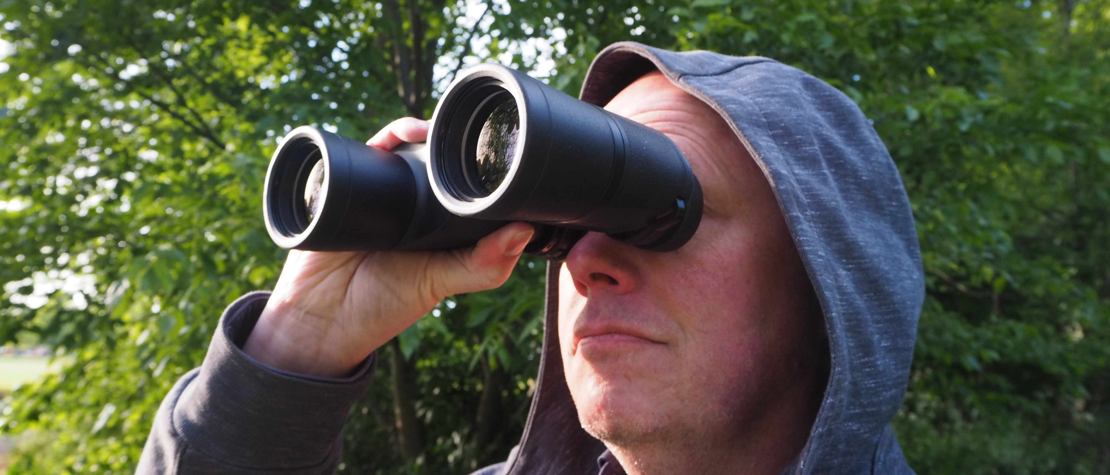 Nikon Action 10x42 binoculars in someone's hand
