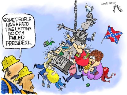 Political Cartoon U.S. Jefferson Davis Trump Civil War