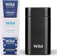 Wild Mens Natural Refillable Deodorant Starter Kit