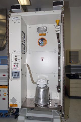 The "space toilet" aboard the International Space Station.