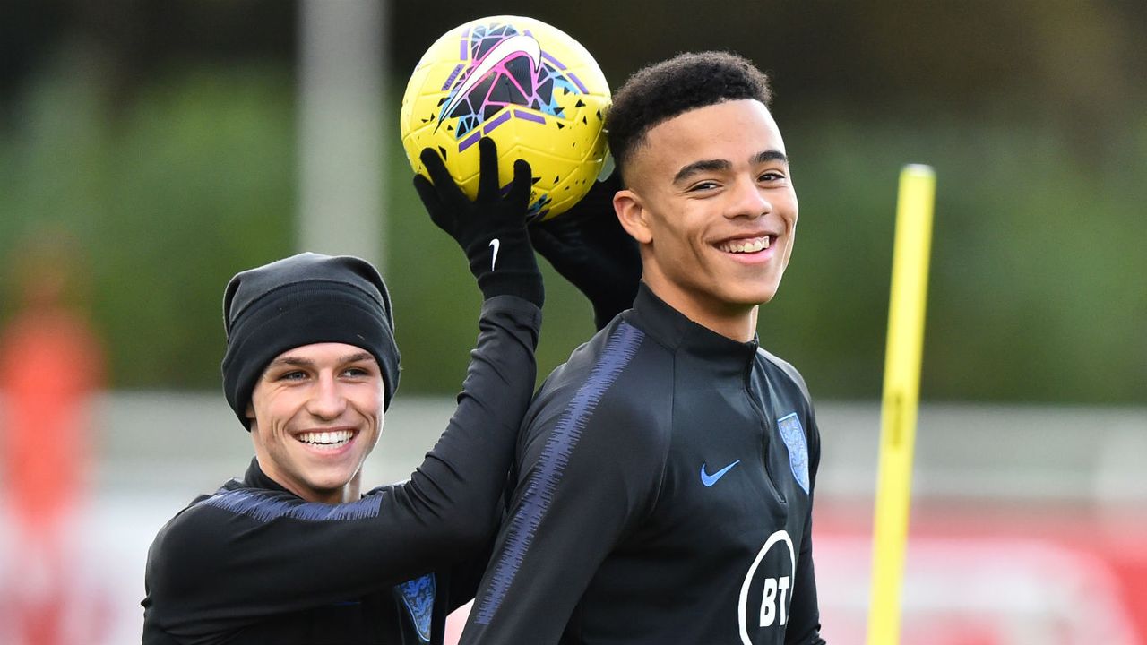 England internationals Phil Foden and Mason Greenwood 